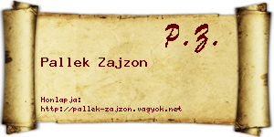 Pallek Zajzon névjegykártya